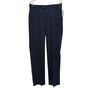 NWT Covington The Perfect Pant Flat Front Classic Fit Navy Blue Pants Mens 32X32